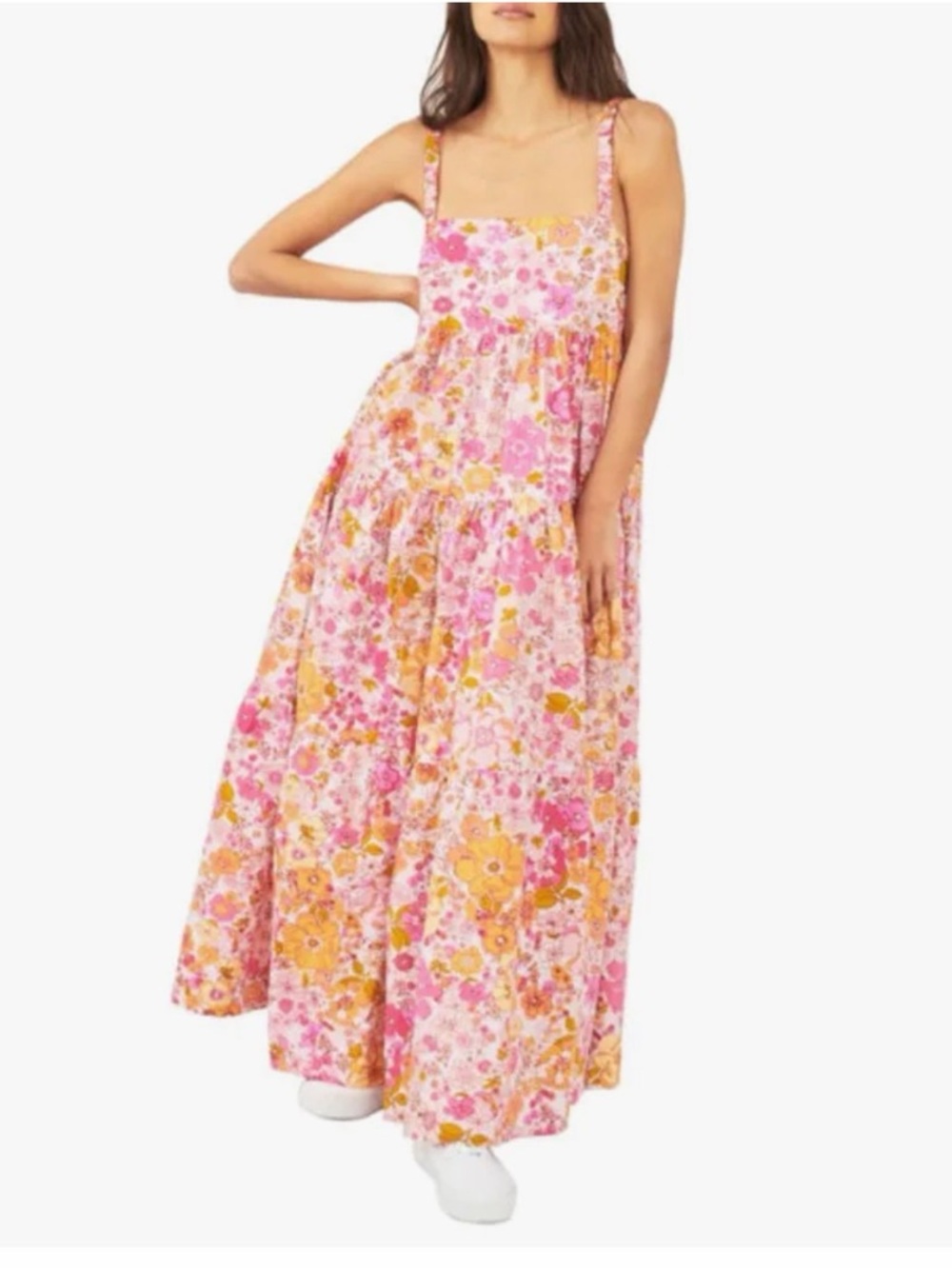 Free People Sundress in Pink and yellow